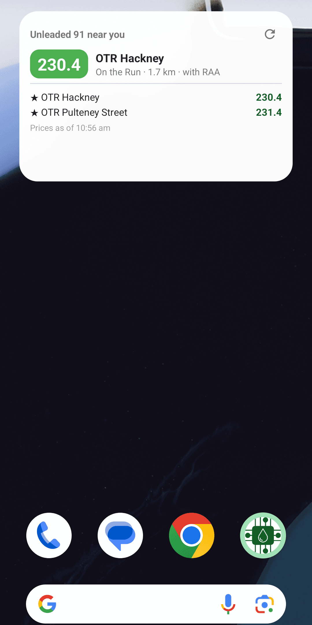 Fuel Savvii: Prices on your home screen